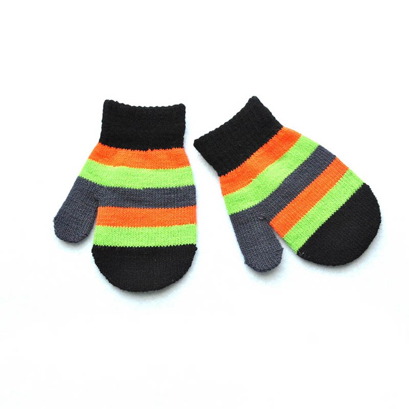 Novo Inverno Luvas de Malha Luvas Do Bebê Da Menina do Menino Bonito Doce Cor Rainbow Crianças Quentes Luvas Meninos Meninas