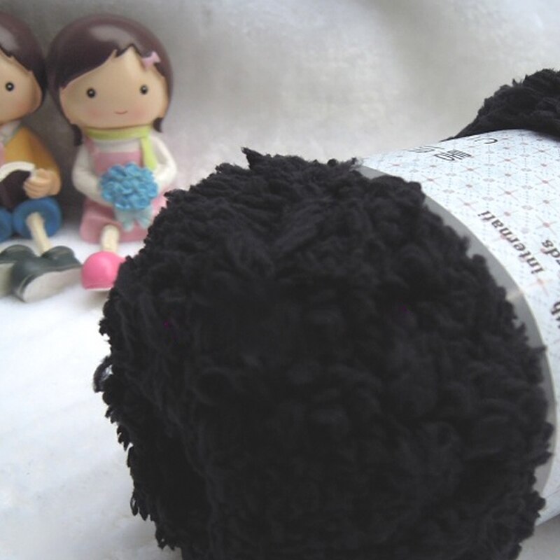 50g chunky imiteret pels kashmir hånd strikkegarn super blødt hvidt akryl plysgarn til fleece tæppe hæklet vinter sweater: 3