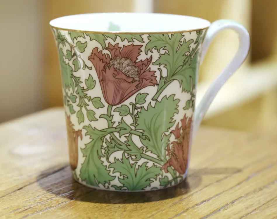 William morris vintage porcelæn te kop europæisk retro vand kop keramisk krus kaffe drinkware køkken tilbehør: Grøn aktiniaria