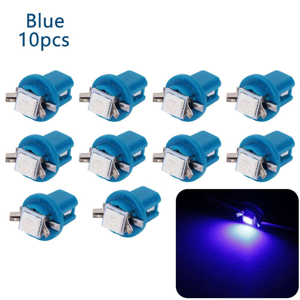 10 kpl  t5 b8.5d 509t b8.5 smd auto led lamppu mercedes benz  w221 w210 w212 w203 w205 w124 w163 a ce slk glk: Sininen