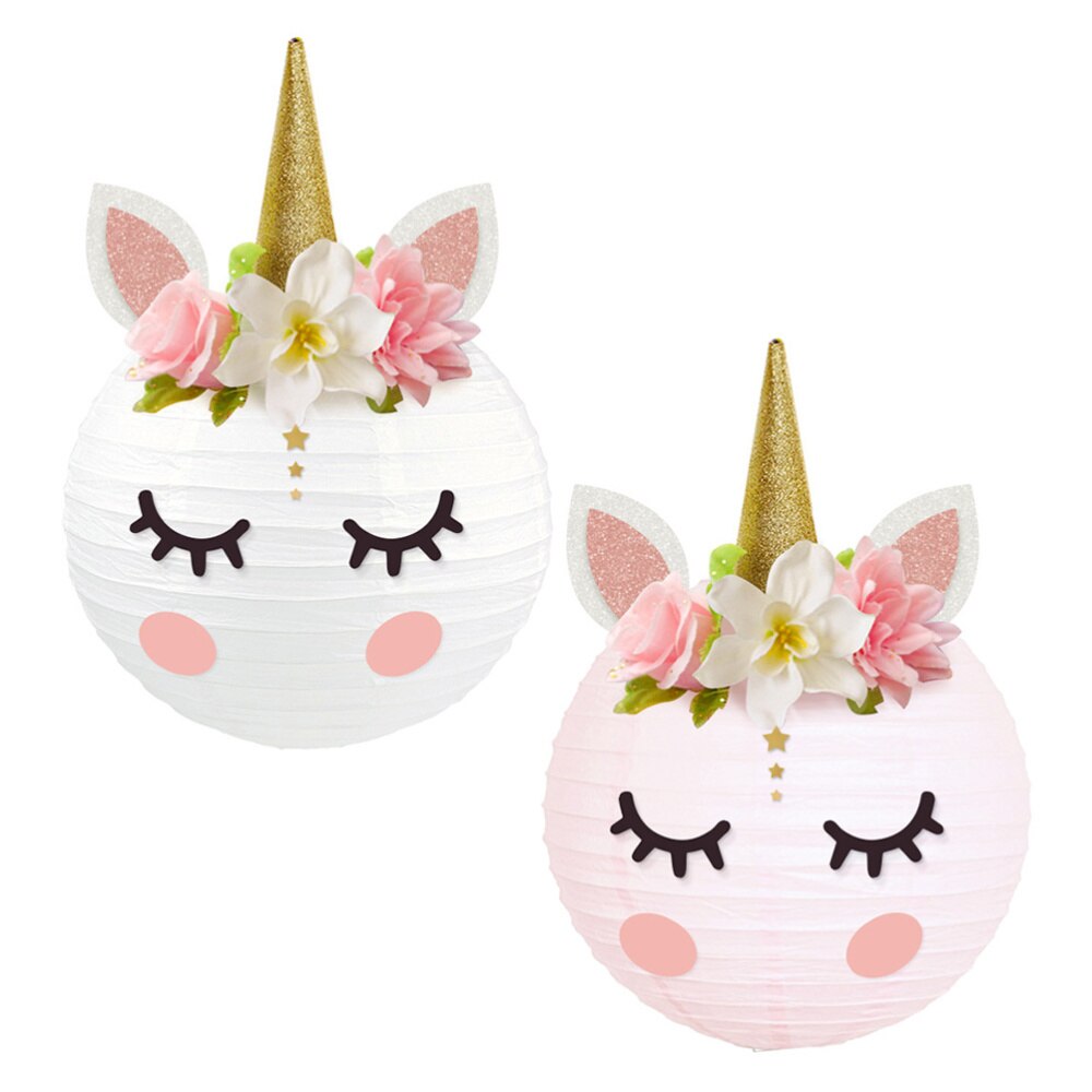 2pcs DIY Paper Lantern Cartoon Lantern Baby Shower Birthday Party Decor