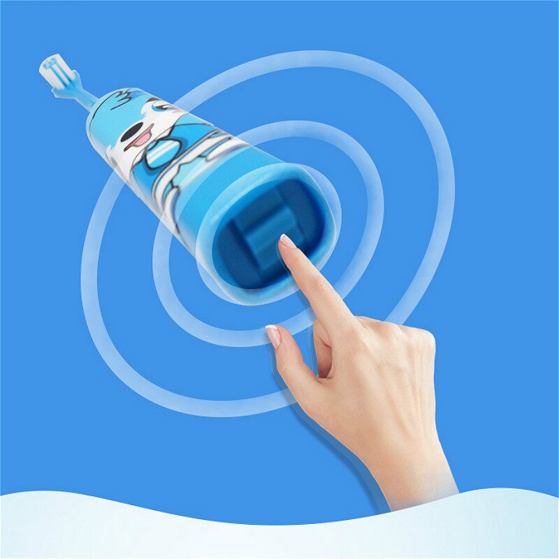 Children Electric Toothbrush Cartoon Pattern Double-sided Tooth Brush Electric Teeth Brush for Kids with 2pcs Replacement Head