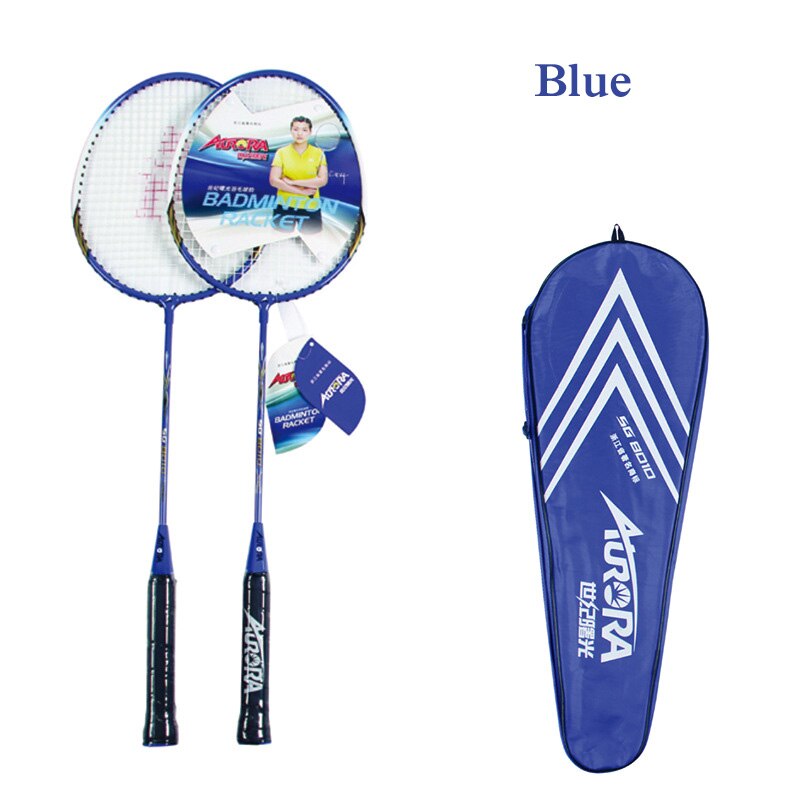 AURORA 2pcs/Set 3U Badminton Racket Adult Children Competition Training Racket for Outdoor Training Sports Beginner Enthusiasts: Blue