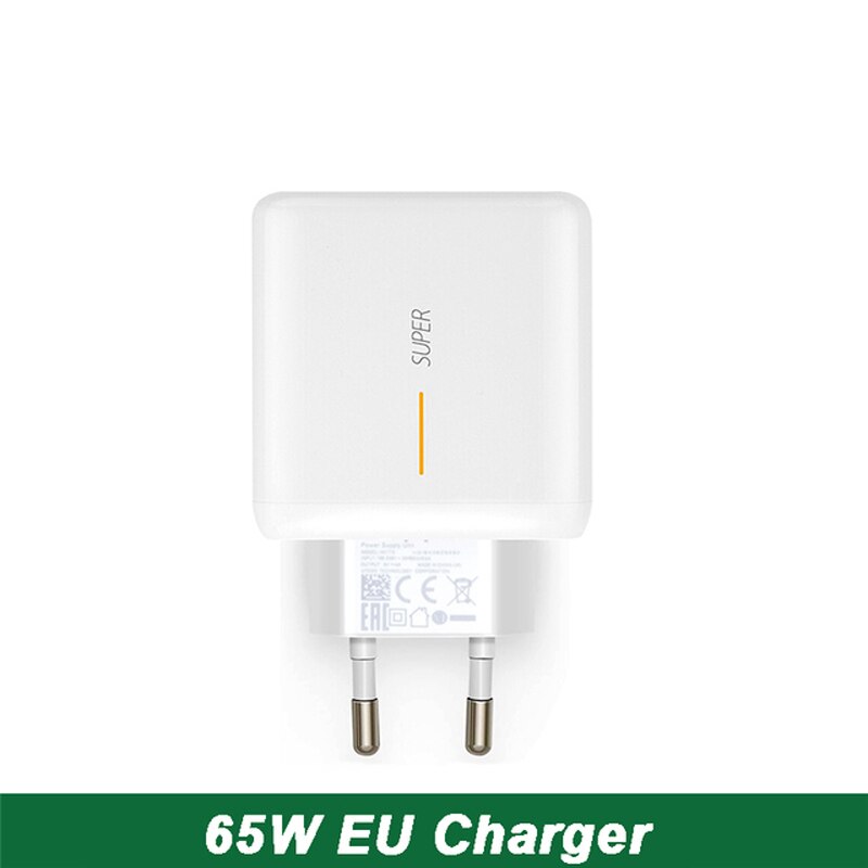 Supervooc 2.0 Fast Charger For OPPO Find X2 Pro Reno 5 5G 3 4 Pro Ace 2 X20 X2 Realme X50 Pro RX17 Pro 1M USB Type-C Cable: EU