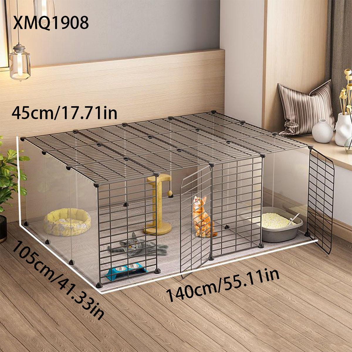 Valla para gatos, jaula para gatos, valla para mascotas doméstica, espacio grande para interiores, deflector de aislamiento para gatos, barandilla para gatitos, antisalto: Verde claro