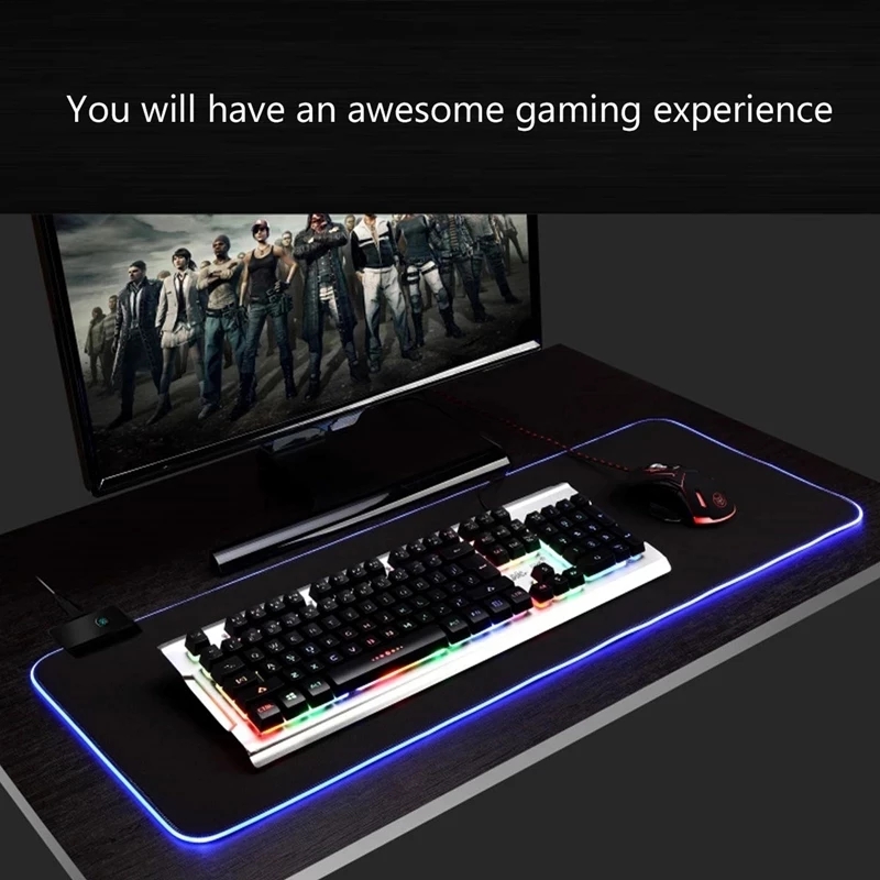 RGB LED Light Mousepad Waterproof Large Gaming Mouse Pad Gamer Mouse Carpet Big Mause Keyboard Pad PC Desk Play Mat with Backlit