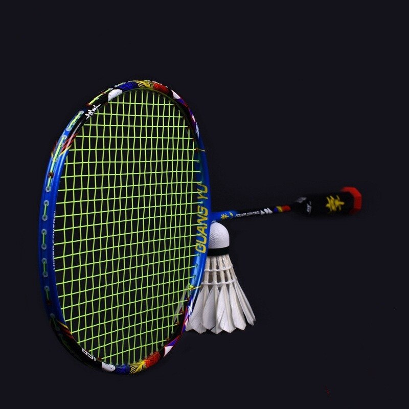 2022 8U Badminton Racket Carbon Fiber Racket Offensive and Defensive Single Shot Lightweight Racket with Bag