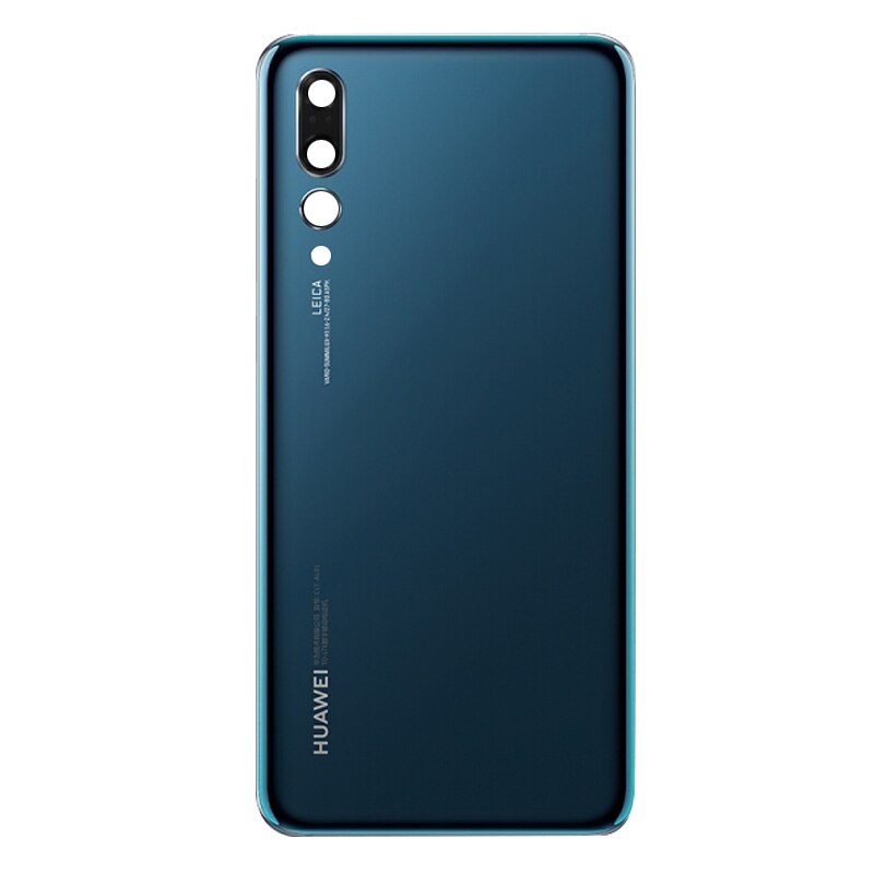 Voor Huawei P20 Pro Back Glas Batterij Cover Achterdeur Behuizing Case Panel Voor Huawei P20 Pro Terug Glas Cover met Camera Lens: Blue With Lens