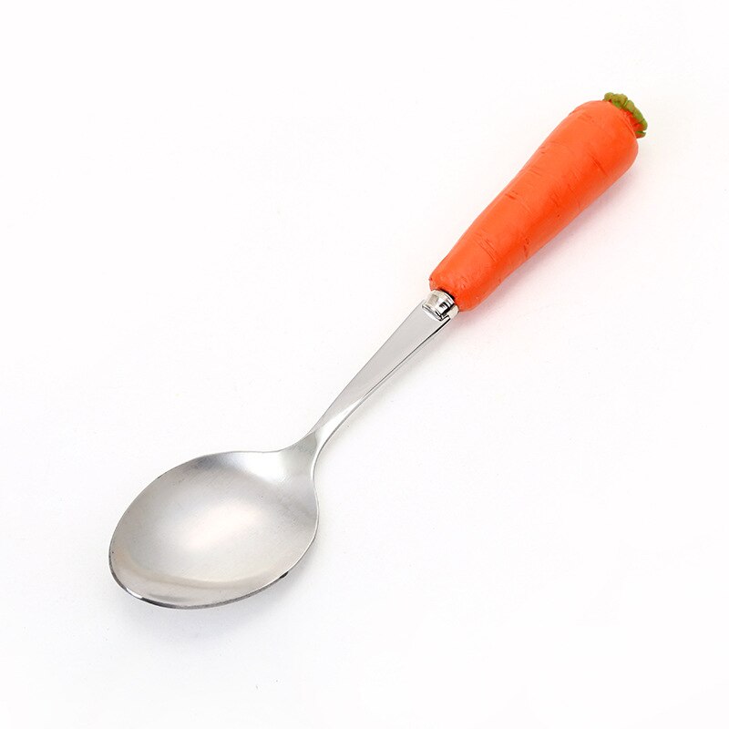 3/2/1 pièces/ensemble bébé enfants alimentation en acier inoxydable dessin animé belle couverts occidentaux pour la vaisselle de cuisine de ménage: carrot spoon