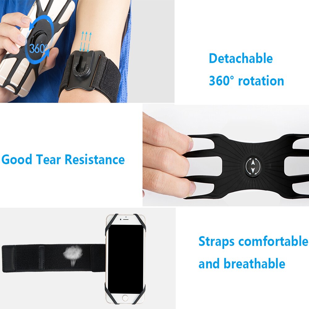 Sports Armband Phone Case for Phone X 8 7 XS MAX Universal Rotatable Running for 4-6 inch Phone Sports Wristband Case