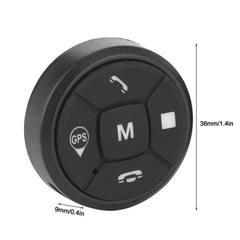 Car Steering Wheel Wireless Bluetooth Car GPS DVD Wireless Control Music Volume Lightweight for iOS Android with Silicone Case