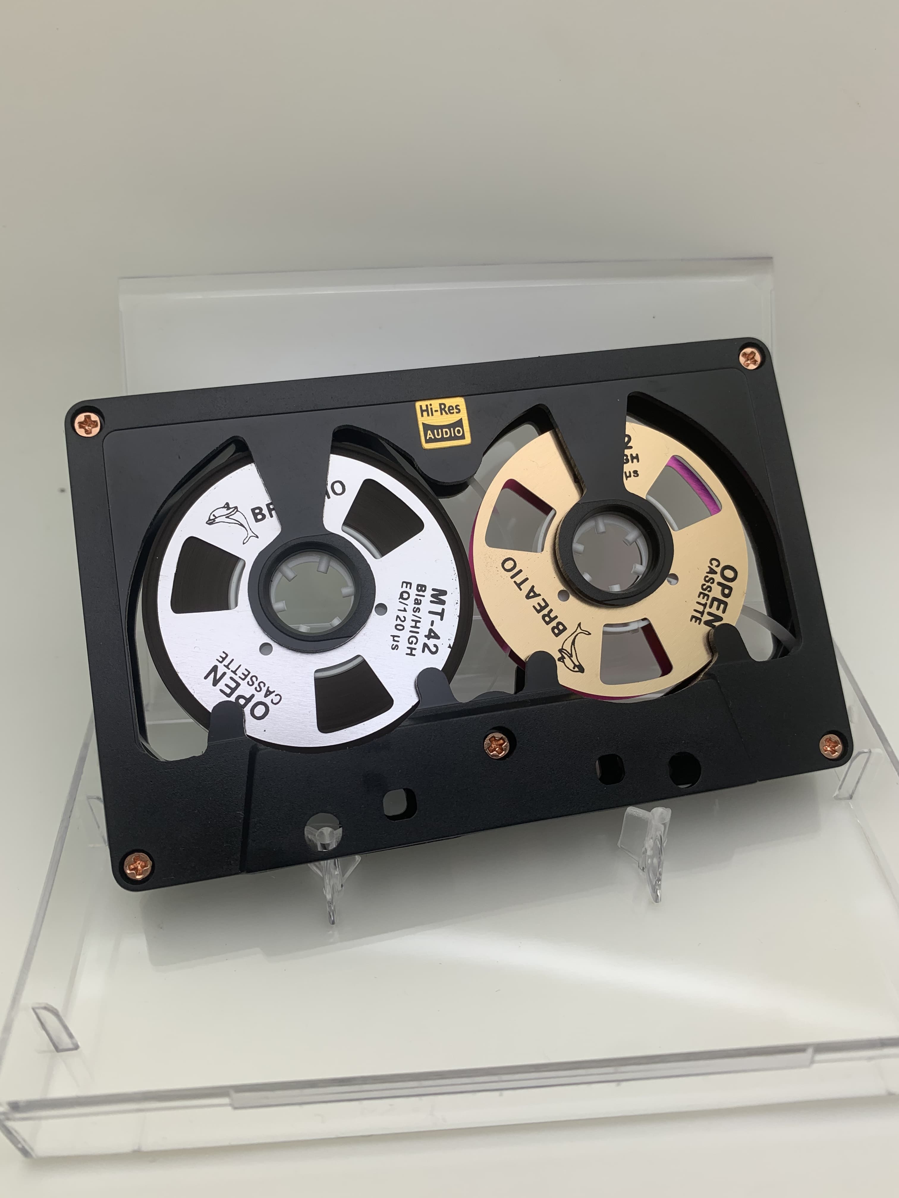 Audio Cassette Reel to Reel Cassette 50 Minute Blank Tape Double Sided Metal Reel Open Case Self-made: Marfíl