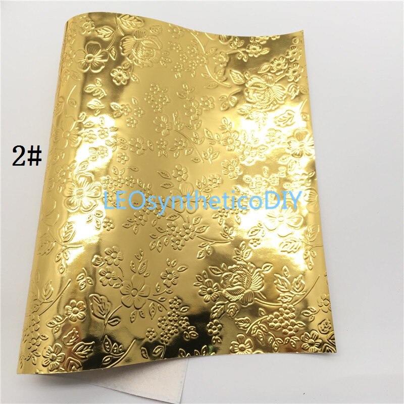 1PC 21X29CM Flowers Embossed Synthetic Leather Fabric, Faux Leather Sheets For Making Bows LEOsyntheticoDIY 3S03C