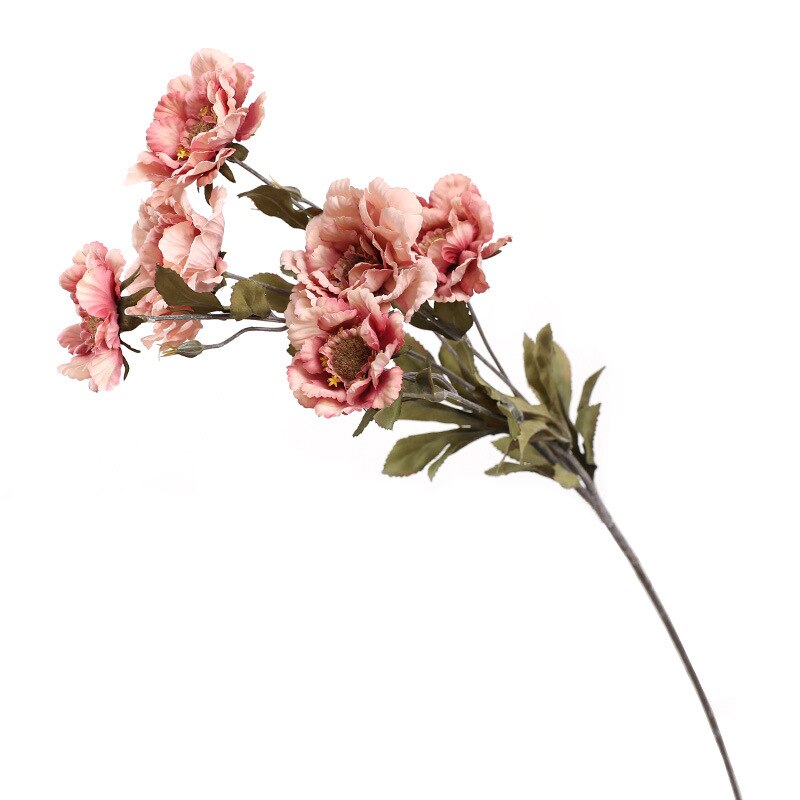 Fleur artificielle de Simulation en tissu de soie pivoine, , décoration de mariage, guirlande pour un , décoration artisanale pour la maison, plante: Bean paste