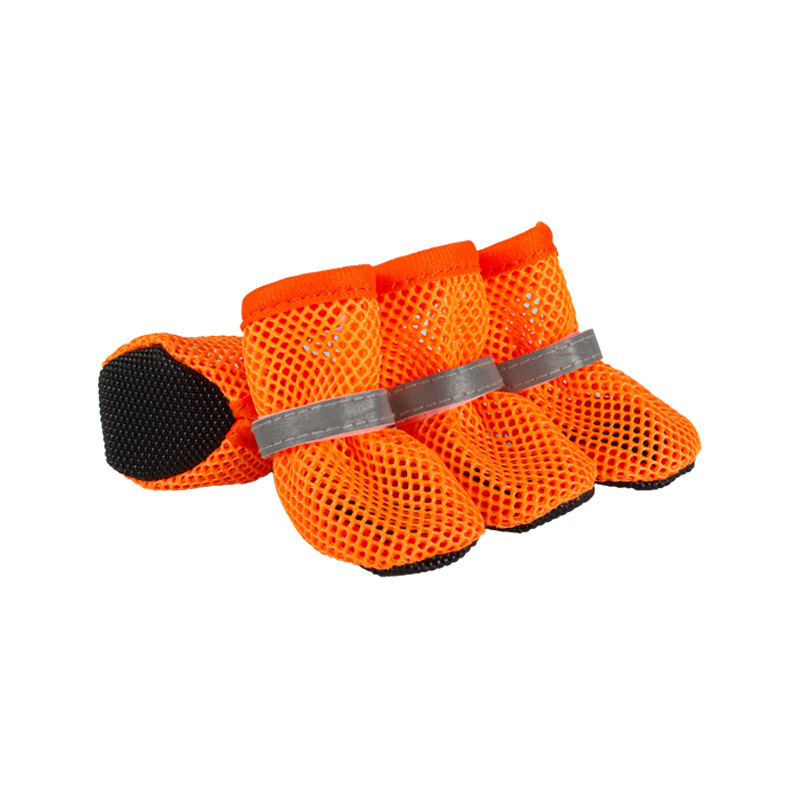 4 Stück, Hundeschuhe, rutschfest, atmungsaktiv, verschleißfest, Hundestiefel, geeignet für kleine, mittelgroße Haustiere, Welpen-Schutzschuhe.: M / Weiß