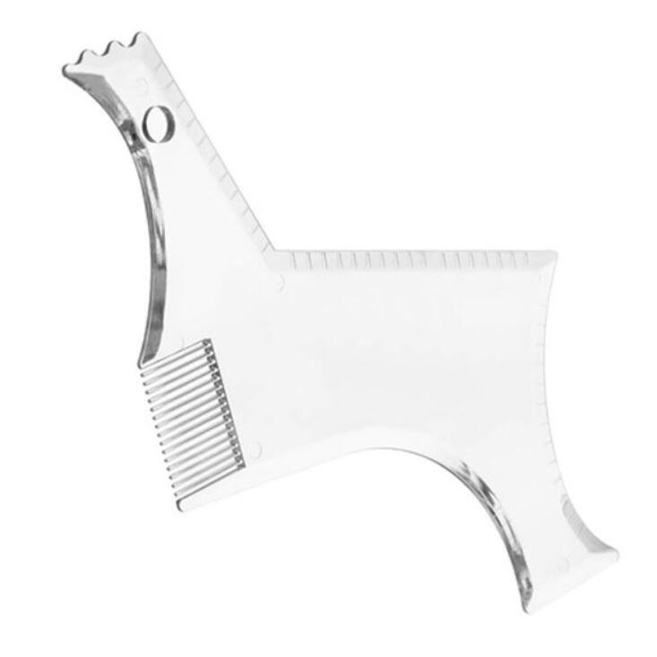 Plantilla de barba para hombre, herramienta de estilismo, peine para moldear la barba de doble cara, herramienta de belleza, afeitado, maquinilla de afeitar, herramienta para hombre: Upgraded Clear