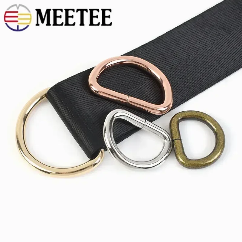 10 Uds. Hebillas de correa de Metal de 13-50mm para bolso, mochila, cinturón, hebilla de anillo O D, correas, Collar de perro, cierre de bucle, accesorios de cuero DIY