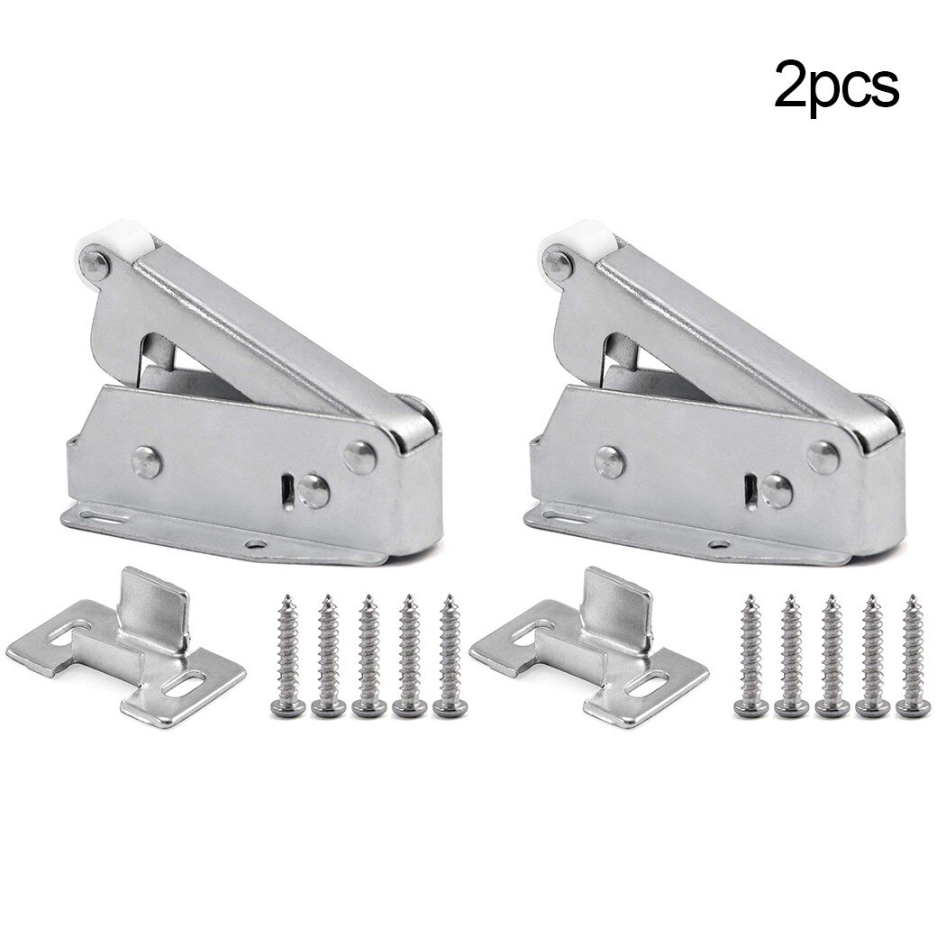 2pc Loft Touch Catch Latch Cupboard Door Hatch Attic Push To Open AutoLatch For Furniture Cupboard Cabinet Door Adjustable Close