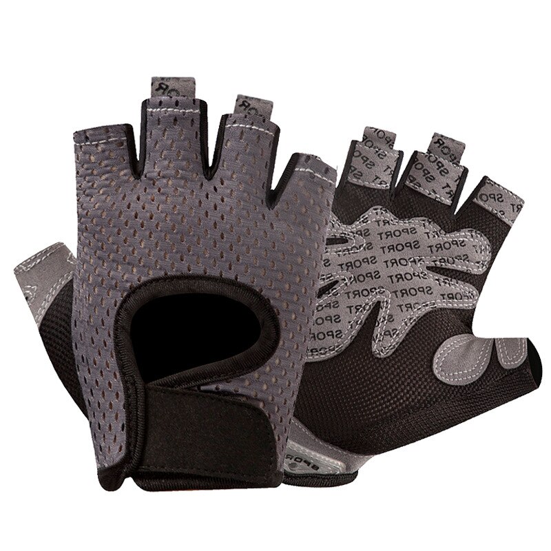 Guantes de gimnasio para mujer y hombre, mancuernas transpirables y antideslizantes, de medio dedo, para Fitness y levantamiento de pesas, para barra Horizontal
