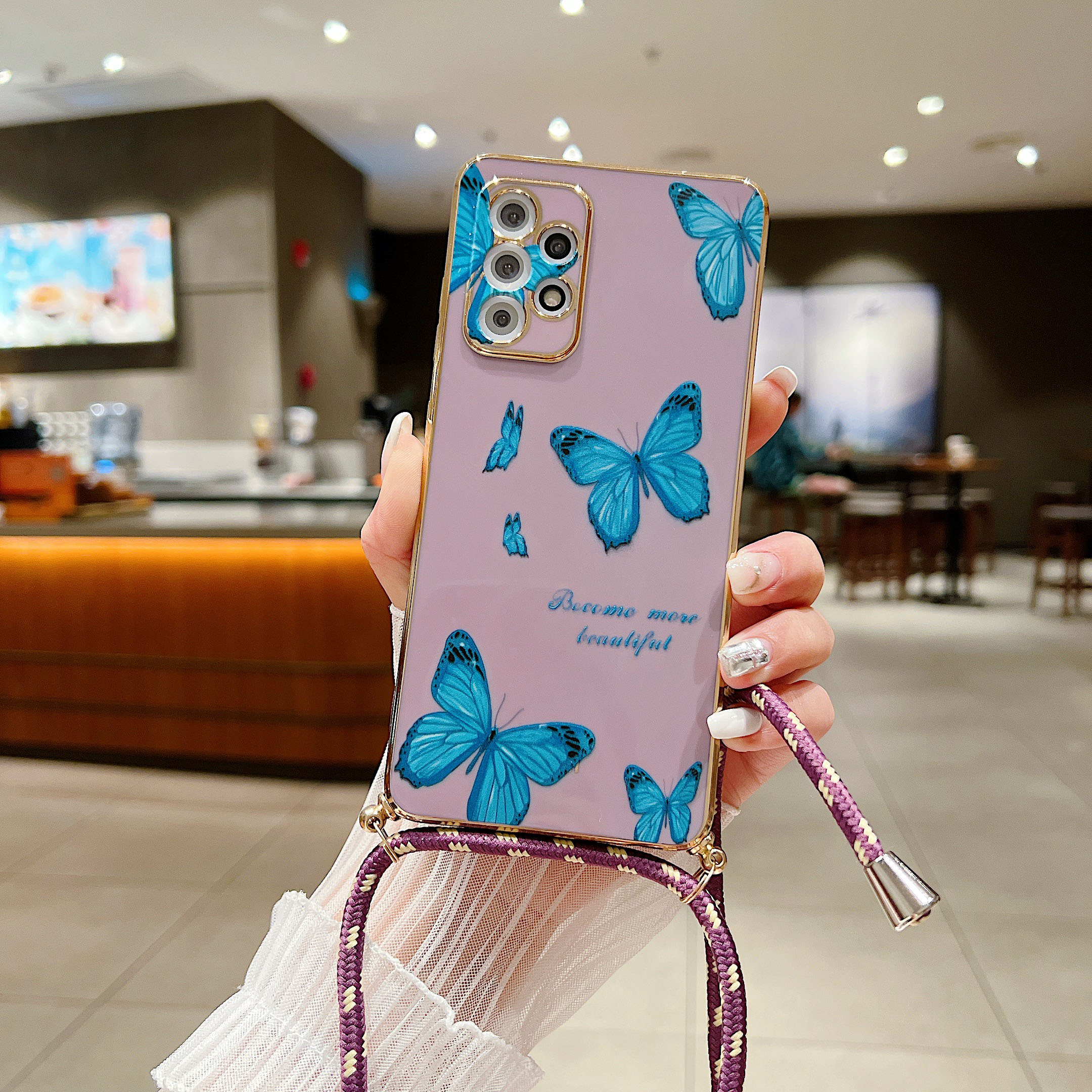 Samsung Galaxy M33 5G Plating Siliconen Telefoonhoes Voor Samsung Galaxy M33 5G Anti-Kras Camera Bescherming Zachte Achterkant: Ivoor