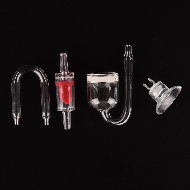 Functional Aquarium Co2 Diffuser Kit Check Valve U Shape Glass Tube Suction Cup For Carbon Dioxide Generator 4mm Inside Dia Tube: Default Title