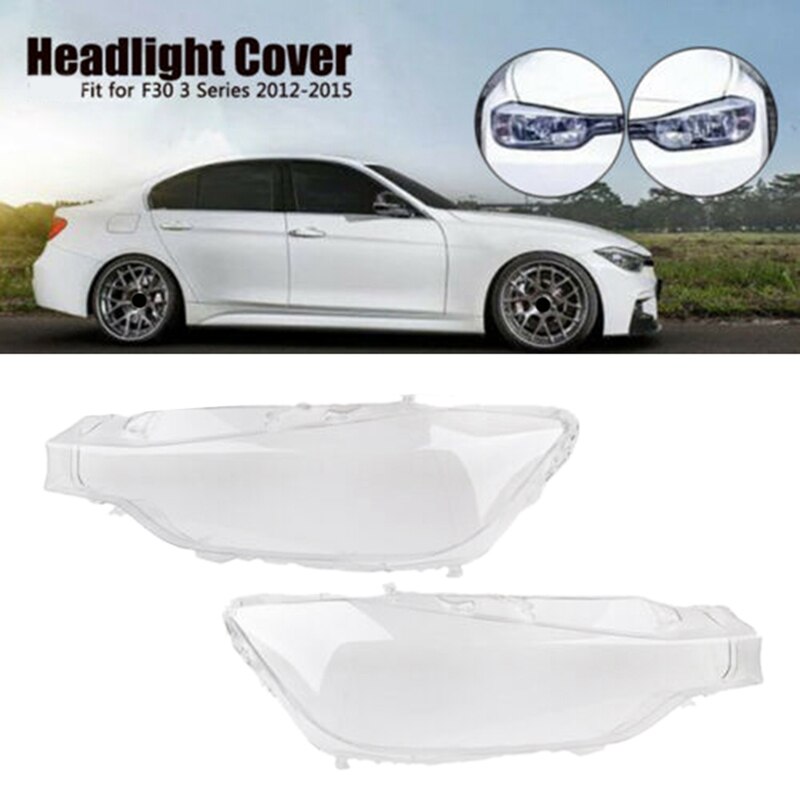 2x Car Headlight Glass Headlight Lens Shell Cover for BMW F30 F31 3 Series Left &amp; Right