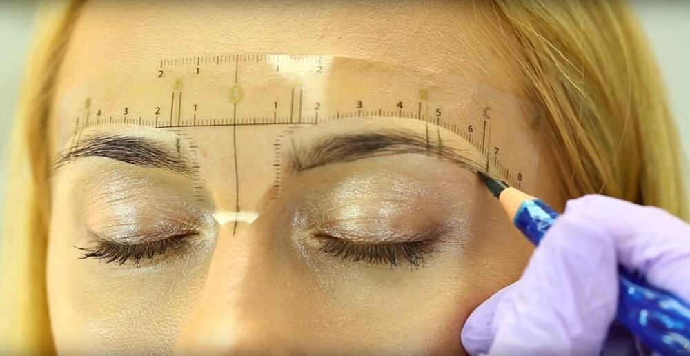 1/10 st engångs semi-permanent ögonbrynslinjal makeup ögonbrynsmått verktyg ögonbrynsguide linjal microblading bromsok stencil