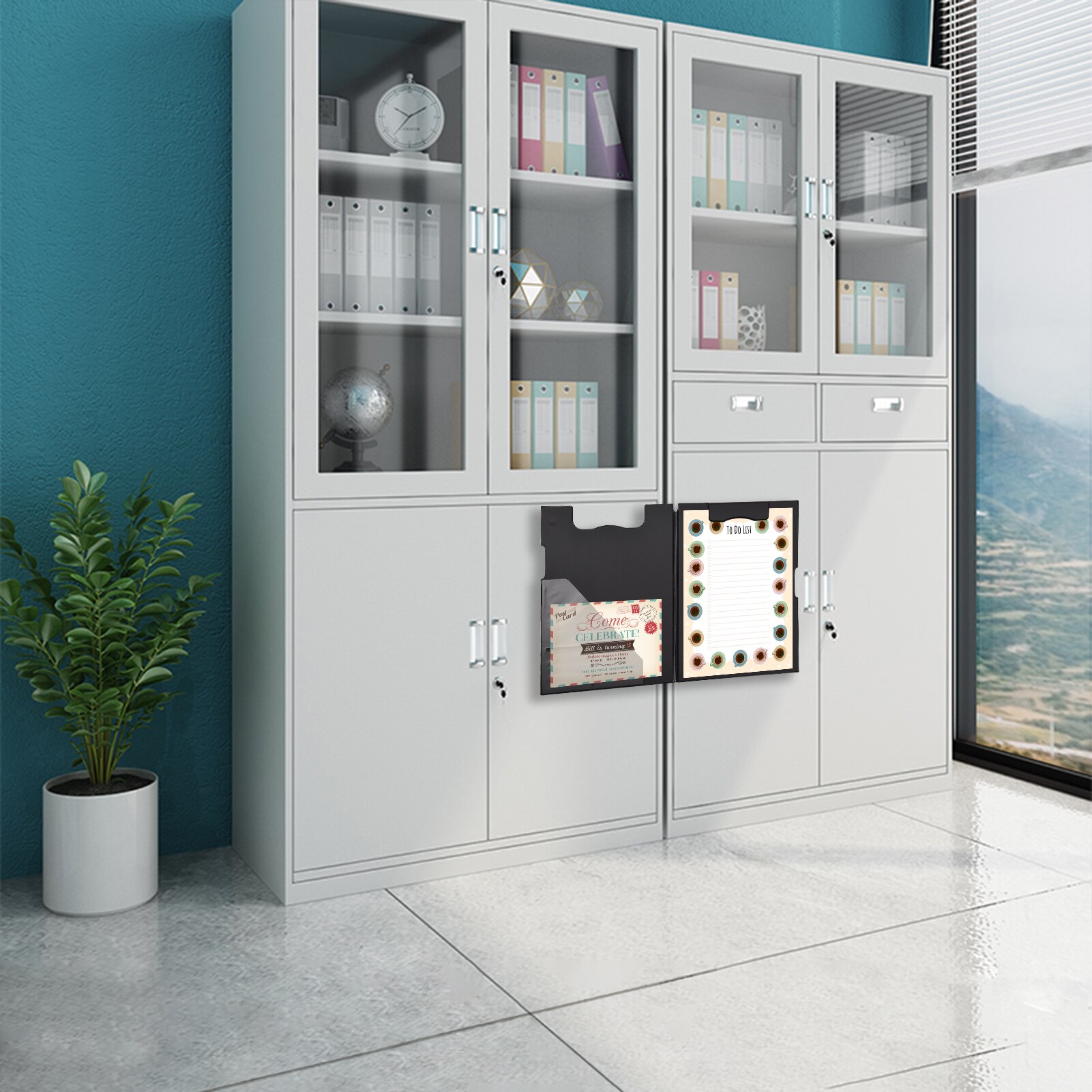 A4 Magnetic Clipboard File Folder Writing Pad Document Holder Paper Clip for Interview School Office Supply