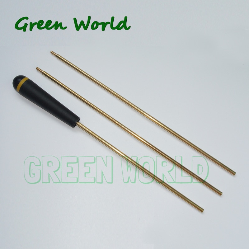 Green World 3pcs/lot Solid Brass Rotate Rods ,Brass Cleaning Rods Set Thread 8-32