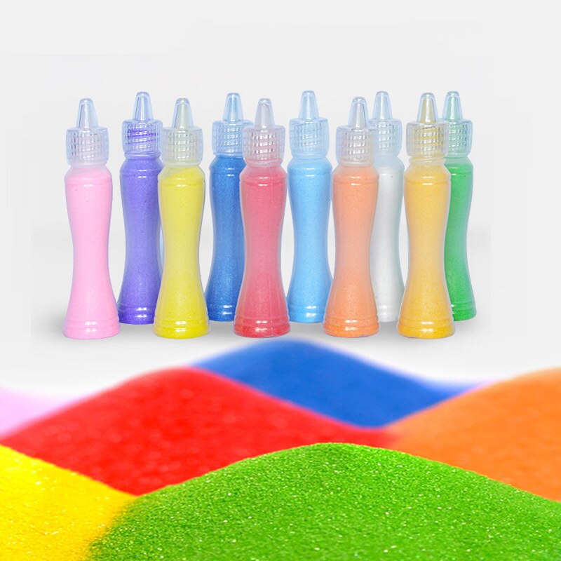 Juego de pintura de arena para niños, juego de botellas para arena de colores, juguete de pintura de arena de dibujos animados para niños, juguetes artesanales para niños, para niños