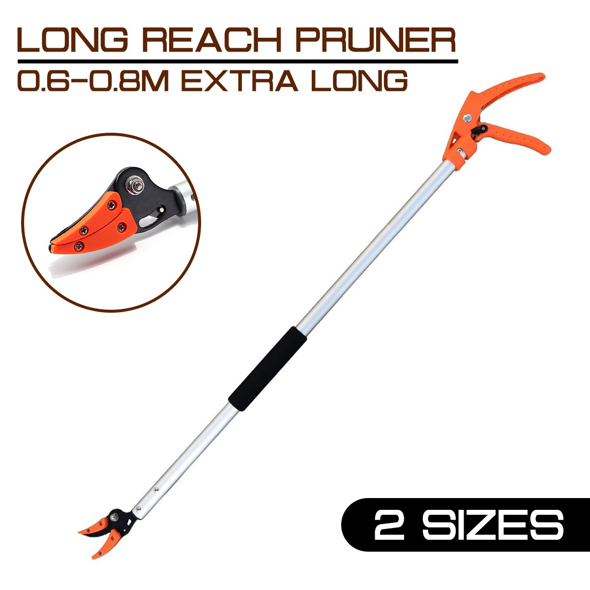 0.6-0.8M Extra Long Telescopic Pruning and Hold Bypass Pruner Fruit Picker Tree Cutter Max Cutting 1/2 inch Garden Supplies