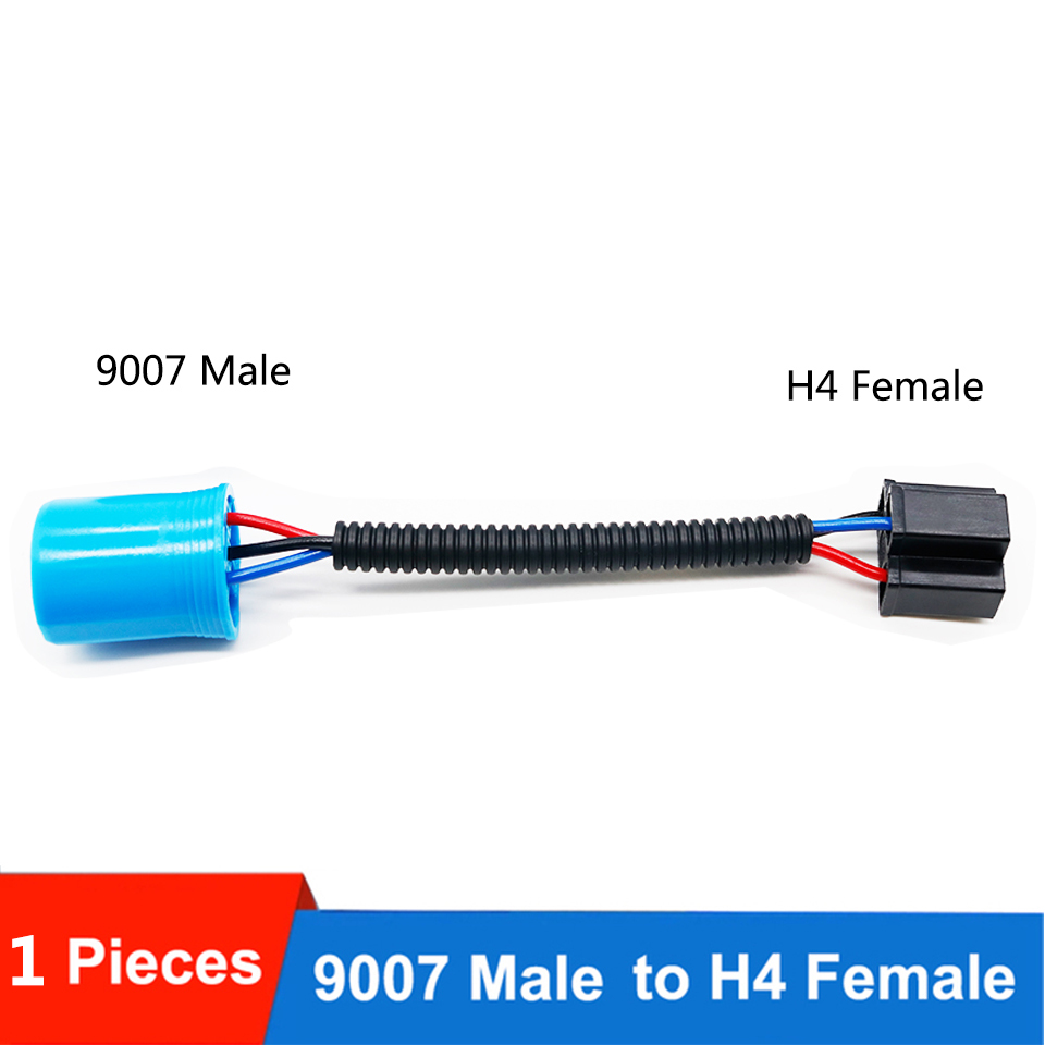 1PC H11 9005/9006 9007 H4 H13 adapter Male Female Conversion Connector Wiring Harness Headlight Fog Light Plug Cable Socket Wire: Red