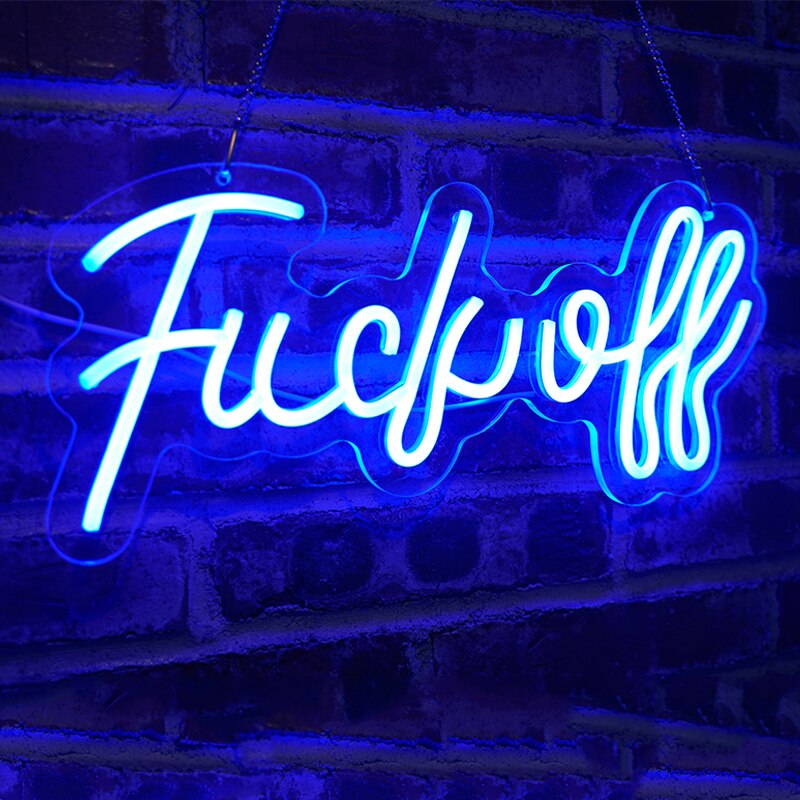 Led fuck off bogstav neonskilt lys super fede ord sjov neon lampe vægophæng akryl natlys bar kontor fest