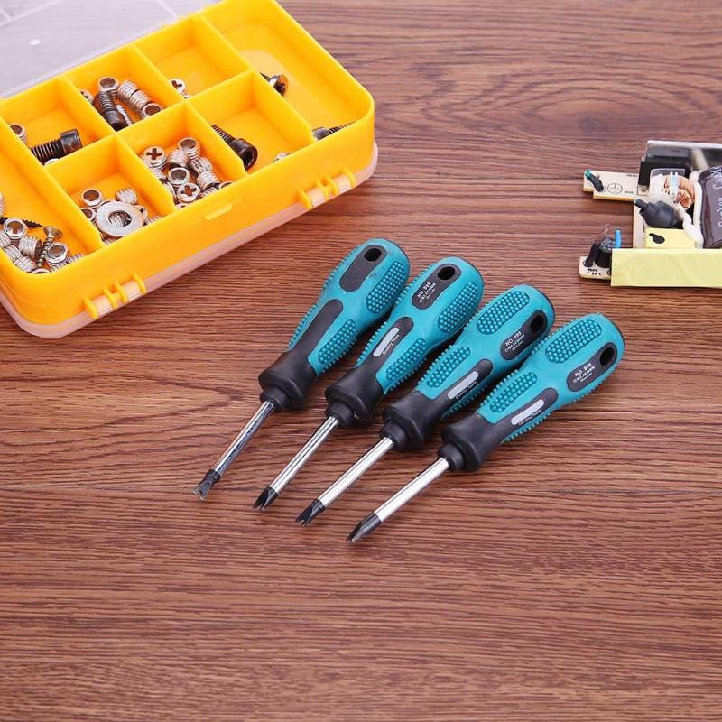 4pcs Multifunction U Fork Shape Antislip Chrome Vanadium Steel Screwdriver Set Multifunction CR-V Screw Driver Hand Tools Kit