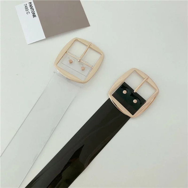 Cinturones transparentes de PVC de talla grande para mujer hebilla de Pin a la cinturón grande transparente de cintura blanca para mujer corsé con ojal para mujer fajas