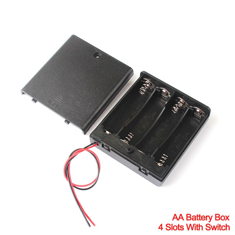 1 2 3 4 6 8 Slot AA DIY Battery Holder Storage Case Box With Switch&amp;Cover for 18650 AA Batteries Standard Container: AAx4 slots