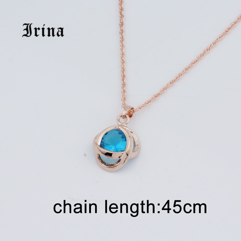 Irina Wedding Accessories Charming Jewelry Set Women Yellow Gold Color Chain Necklace Earrings Set Zircons Jewelry Sets