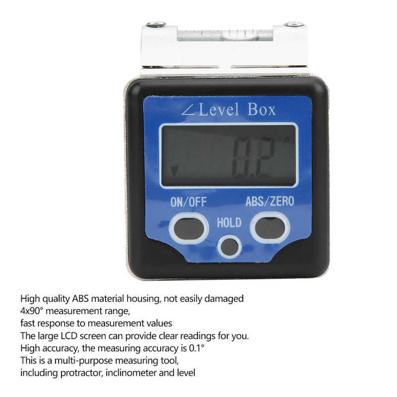 LCD Screen Angle Gauge Meter Level Box Digital Inclinometer for Measurement Hardware Measurement Equipment