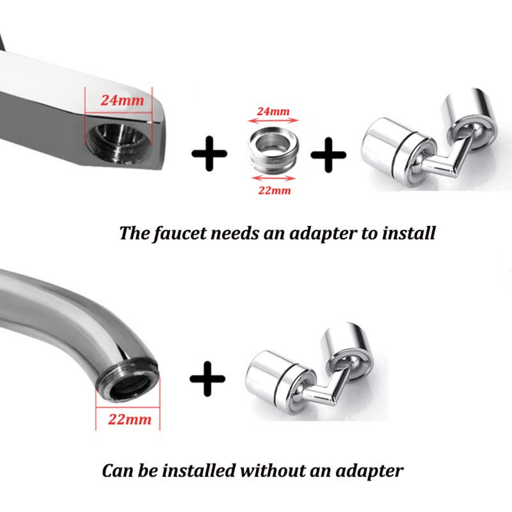 RVS 720 ° Rotatie Kraanverlenger Universele Spatwaterdichte Besparing Kraan Sproeikop Badkamer keuken Extender Adapter