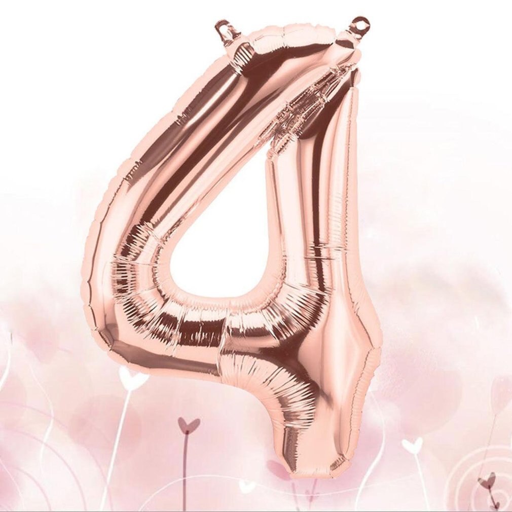 Roségouden aluminium nummerballonnen luchtballonnen happy birthday bruiloft decoratie ballon evenement feestbenodigdheden: 3