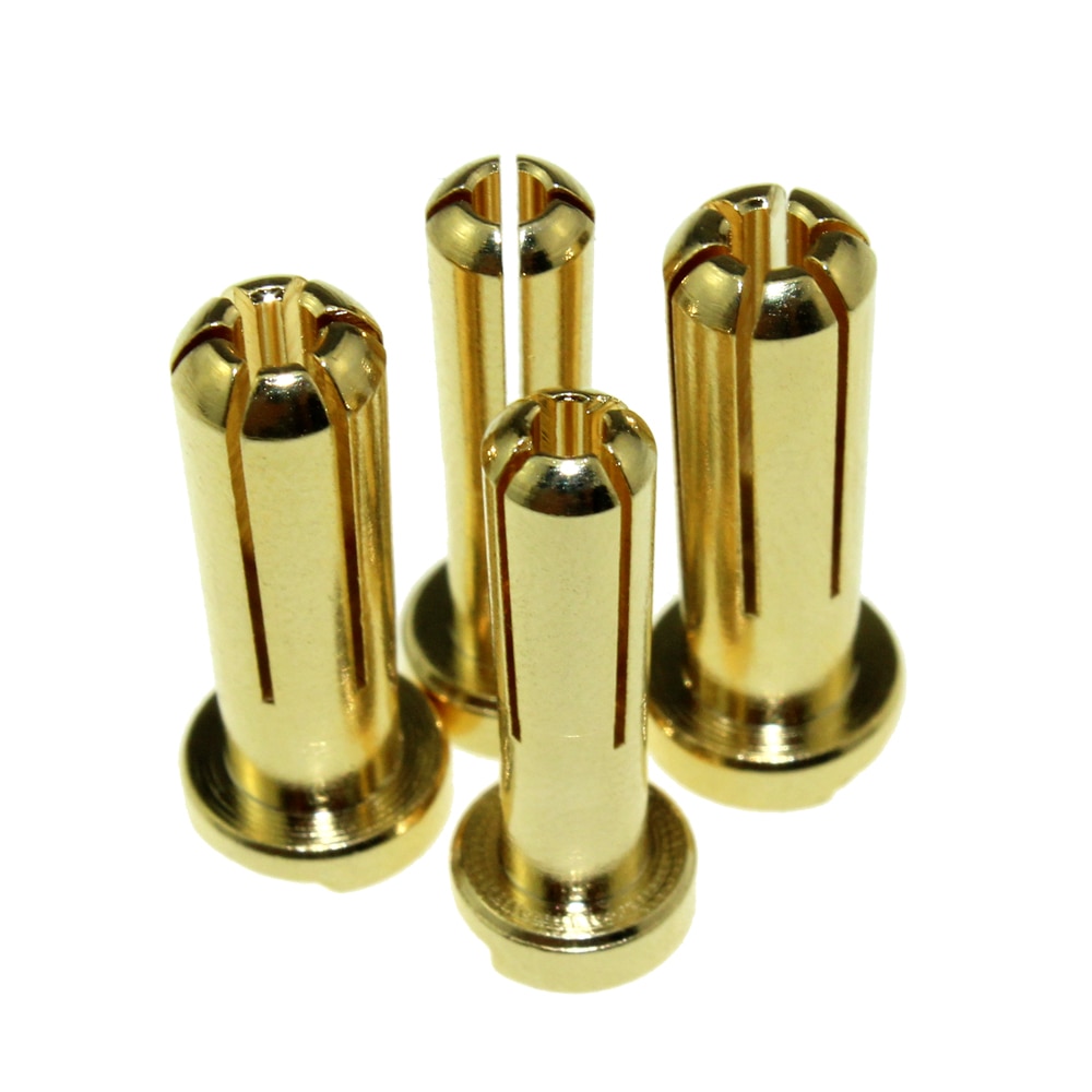 AMASS 4mm 5mm Banana Plugs Male Authentic Alotted aft Beveled Stable Current 40A 7U Gold Plating For RC Car