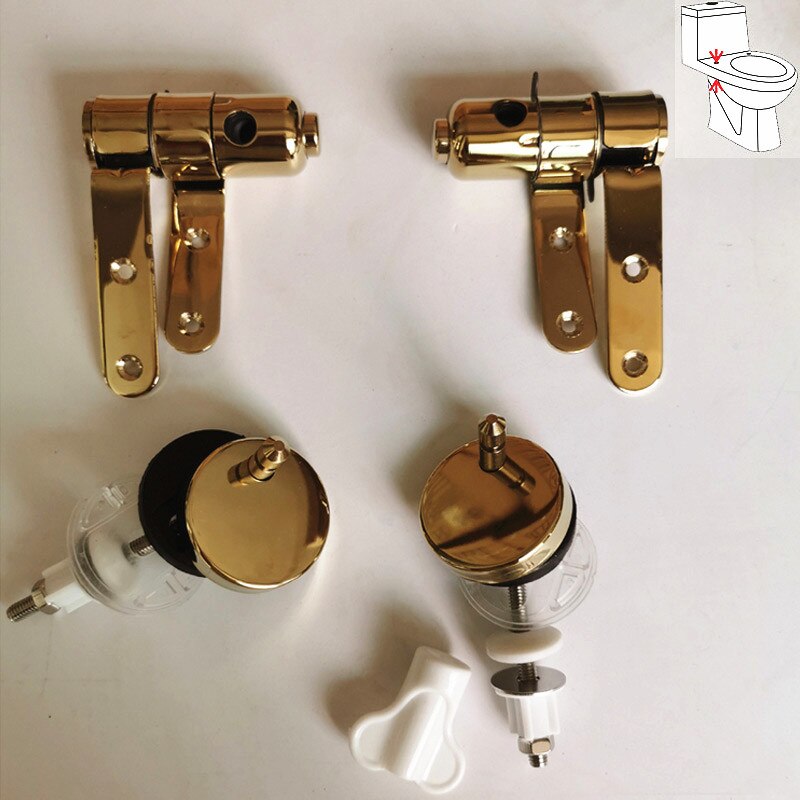 Toilet seats stainless steel slow quick release hinge,Toilet seats lid solid wood resin gold silver hinge fittings,J20002: golden hinge B