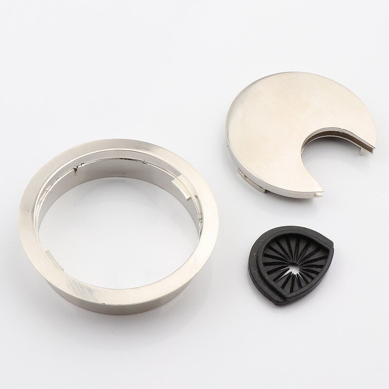 2 st zinklegering tråd hålskydd dator skrivbord kabel genomföring hål uttag port vindrulle hållare organisatör möbel hårdvara