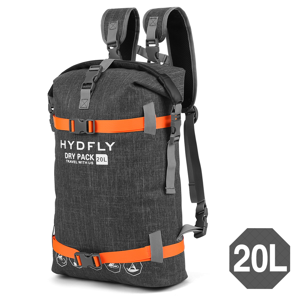 Outdoor Waterdichte Dry Bag Rivier Trekking Drijvende Roll-Top Rugzak Drifting Zwemmen Water Sport Dry Bag 10L / 15L / 20L: Black and orange 20L