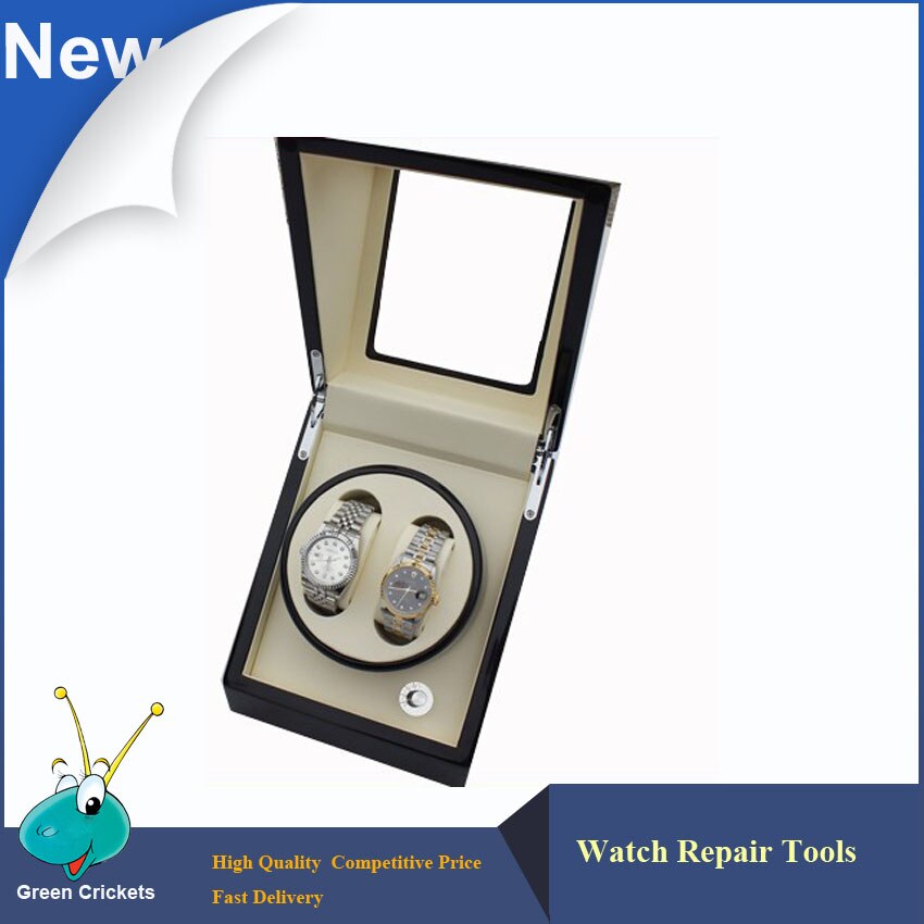 Hoogglans 2 + 0 Ultra stille motor Houten automatische Horloge Winder, mechanische horloges opslag winder doos