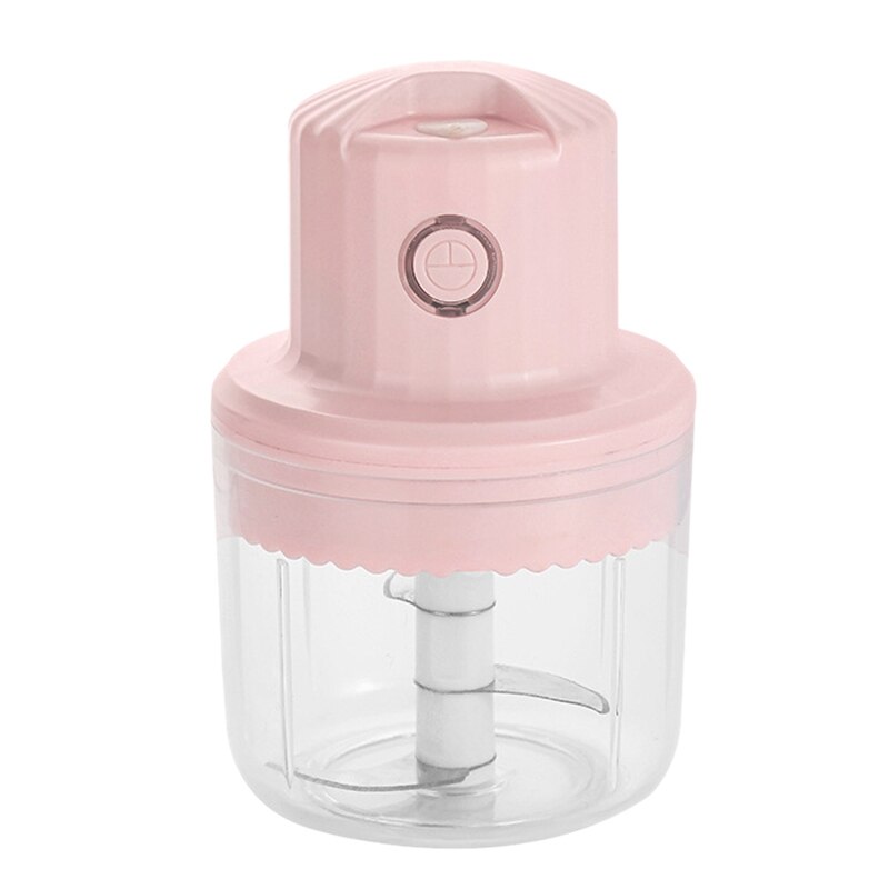 Elektryczny mini żywności czosnek siekacz USB przenośny kuchnia mięwięc procesor wodoodporny, Tcut owoce cebula warzyw, 250Ml: różowy