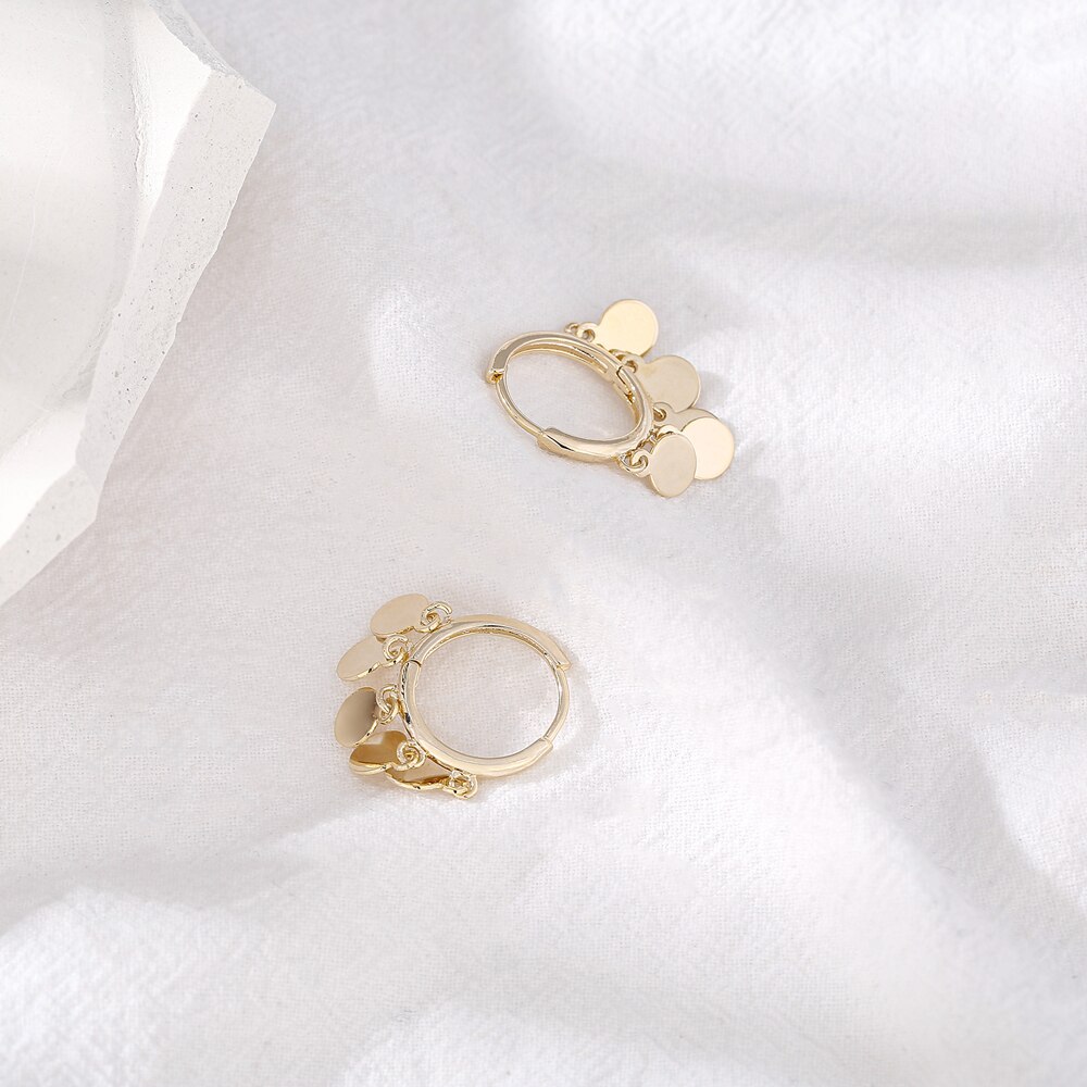 Yhpup Eenvoudige Geometrische Goud Metalen Hoepel Oorbellen Voor Vrouwen Trendy Ronde Hollow Oorbellen Koperen Sieraden Pendientes Mujer