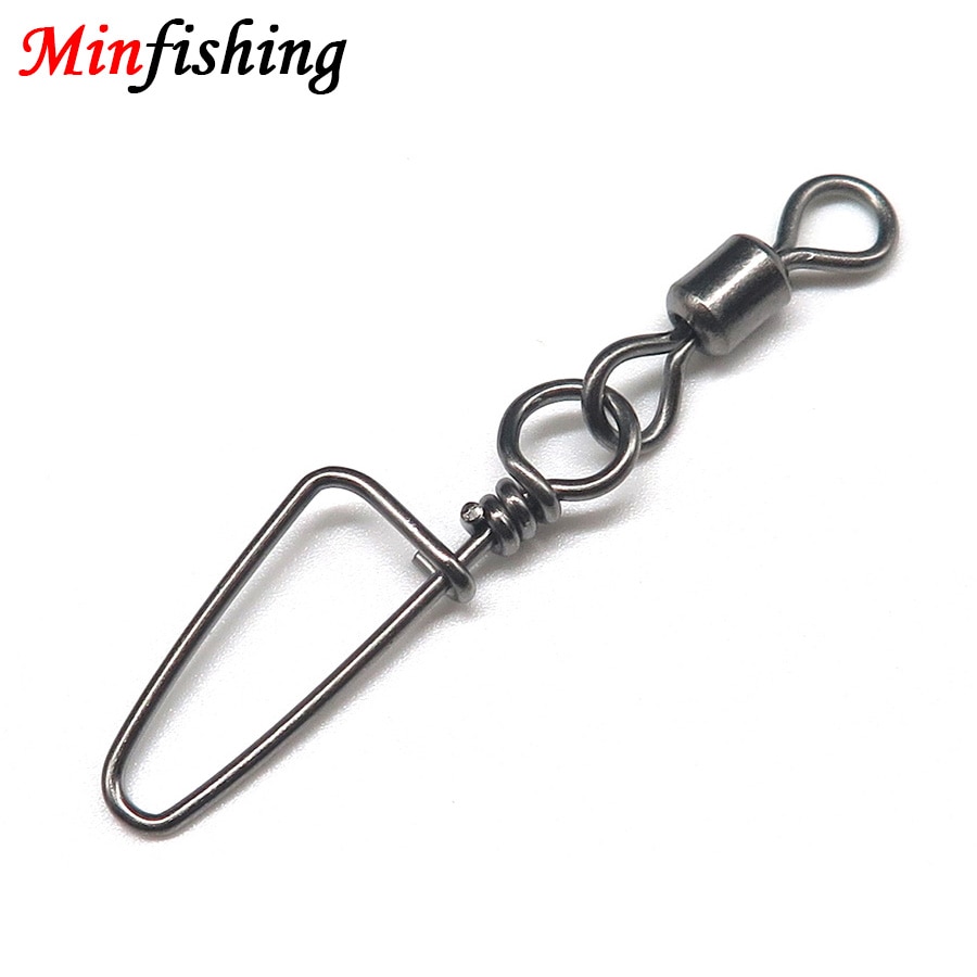 Minfishing 25 st/lot svivlar fiske ms+hx rullande svirvel med båge karbinhake locktillbehör fiskeredskap