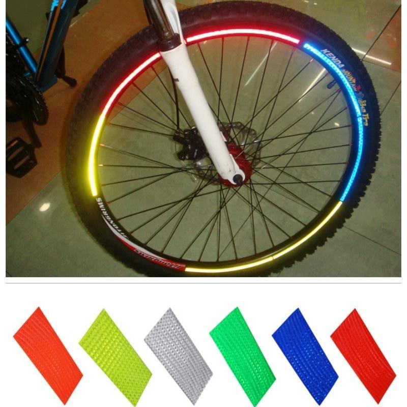 Pegatinas reflectantes, 1 unidad, neumático de bicicleta, rueda, calcomanías reflectantes fluorescentes, llanta de bicicleta, calcomanía reflectante
