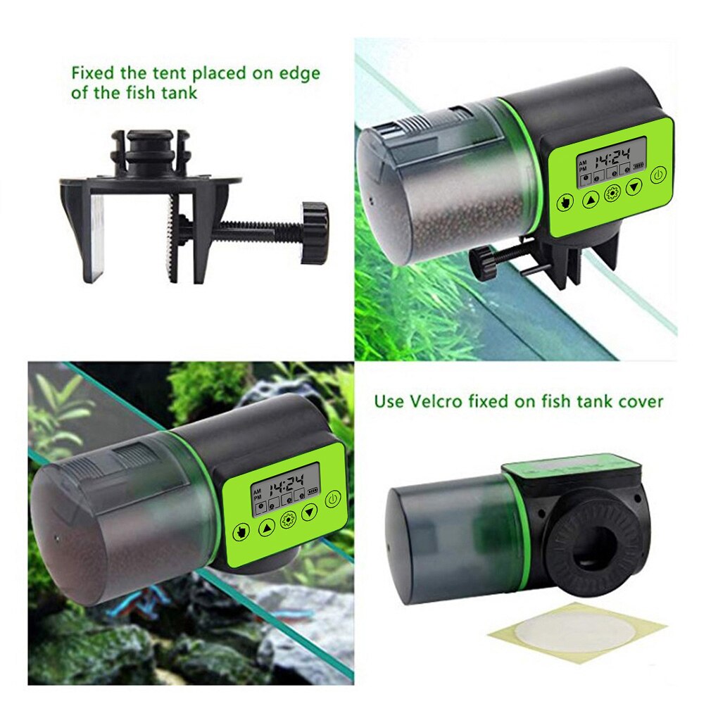 Smart Automatic Fish Feeder Aquarium Feeder Fish Tank Auto Feeding Dispenser with LCD Indicates Timer Aquarium Accessories